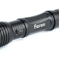 Ручной фонарь FERON с аккумулятором TH2401 USB ZOOM 145x40x40мм, алюминий 41683