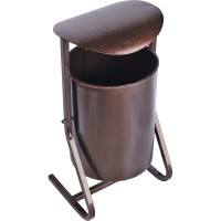 Металлическая урна Комплект-АГРО круглая с крышей 25 л KA7614