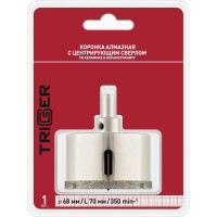 Коронка алмазная с центрирующим сверлом по керамике и керамограниту (68х70 мм) ТРИГГЕР 78068 тов-202717