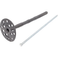 Дюбель для теплоизоляции с металлическим гвоздем INTERFIX ИЗМ 10x160, 500 шт. 19