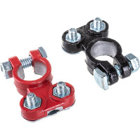 Клеммы General Technologies АКБ под планку 2 шт "+" "-" Тип EURO /свинец/ GT-M040014