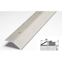 Порог разноуровневый алюминиевый декоративный (45 мм, 1,8 м, Дуб арктик) ЛУКА УТ000019697