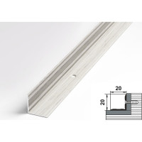 Порог внутренний угловой алюминиевый декоративный (20х20 мм, 1,35 м, Дуб арктик) ЛУКА УТ000006675