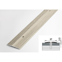 Порог прямой алюминиевый декоративный (37 мм, 1,35 м, Клен беленый) ЛУКА УТ000000172