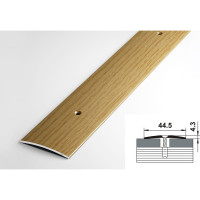 Порог прямой алюминиевый декоративный (44,5 мм, 1,8 м, Дуб светлый) ЛУКА 00000001861