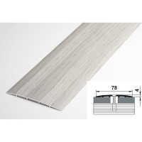 Порог прямой алюминиевый декоративный (78 мм, 1,8 м, Дуб арктик) ЛУКА УТ000002492