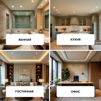 Светодиодный встраиваемый светильник Wolta 9Вт, круглый, 6500К Холодный белый, IP40, 720 Лм панель DLUS-9W-6K