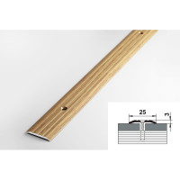 Порог прямой алюминиевый декоративный (25 мм, 1,8 м, Дуб универсальный) ЛУКА 00000001339