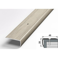 Порог угловой алюминиевый декоративный (40х20 мм, 1,8 м, Клен беленый) ЛУКА УТ000004705