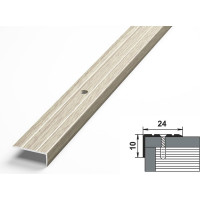 Порог угловой алюминиевый декоративный (24х10 мм, 1,8 м, Дуб беленый) ЛУКА УТ000003291
