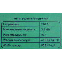 Умная розетка Sibling с расходомером люкс F Powerswitch-F 00-00011358