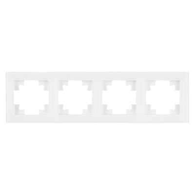 4-местная горизонтальная рамка STEKKER GFR00-7004-01 серия Катрин, стеклянная, белый 39257