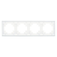 4-местная горизонтальная рамка STEKKER GFR00-7004-01 серия Катрин, стеклянная, белый 39257