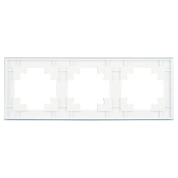 3-местная горизонтальная рамка STEKKER GFR00-7003-01 серия Катрин, стеклянная, белый 39256