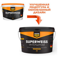 Интерьерная водно-дисперсионная краска MASTERFARBE Superweiss (высокоукрывистая; супербелая; 3 кг) 4631159427392