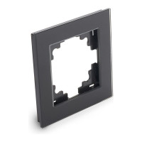 1-местная рамка STEKKER GFR00-7001-05, серия Катрин, стеклянная, черный 39518