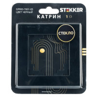 1-местная рамка STEKKER GFR00-7001-05, серия Катрин, стеклянная, черный 39518
