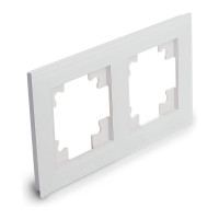 2-местная горизонтальная рамка STEKKER GFR00-7002-01 серия Катрин, стеклянная, белый 39255