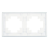 2-местная горизонтальная рамка STEKKER GFR00-7002-01 серия Катрин, стеклянная, белый 39255