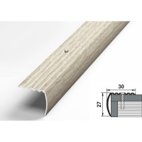 Порог угловой алюминиевый декоративный (30х27 мм, 1,8 м, Дуб беленый) ЛУКА 00000001559