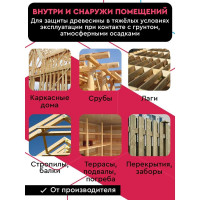 Глубокопроникающий антисептик для защиты древесины повышенной влажности MASTERFARBE ХМФ-БФ 10 кг 4631159427323