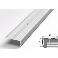 Порог угловой алюминиевый (40х20 мм, 1,8 м, анодированный, Серебро) ЛУКА УТ000000673