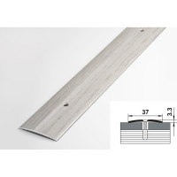 Порог прямой алюминиевый декоративный (37 мм, 1,35 м, Дуб арктик) ЛУКА УТ000001303