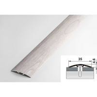 Порог прямой скрытый алюминиевый декоративный (35 мм, 1,8 м, Ясень белый) ЛУКА УТ000023164