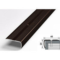 Порог угловой алюминиевый декоративный (40х20 мм, 1,8 м, Дуб венге) ЛУКА УТ000006654