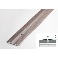 Порог прямой алюминиевый декоративный (37 мм, 1,8 м, Дуб дымчатый) ЛУКА УТ000023271