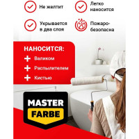 Водно-дисперсионная краска для помещений с повышенной влажностью MASTERFARBE (влагостойкая; белая; 3 кг) 4631159427538