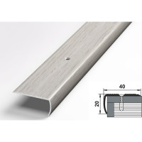 Порог угловой алюминиевый декоративный (40х20 мм, 1,35 м, Дуб арктик) ЛУКА УТ000003224