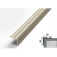 Порог угловой алюминиевый декоративный (20х20 мм, 1,8 м, Дуб беленый) ЛУКА УТ000000265