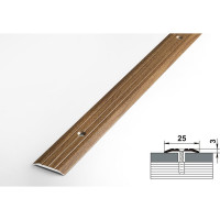 Порог прямой алюминиевый декоративный (25 мм, 1,8 м, Дуб престиж) ЛУКА УТ000025988