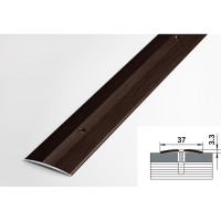 Порог прямой алюминиевый декоративный (37 мм, 1,8 м, Дуб венге) ЛУКА УТ000002342