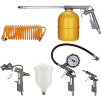 Набор пневмоинструмента DEKO DKSG05, 5 предметов, краскораспылитель с верхним бачком 018-0909