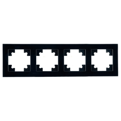 4-местная горизонтальная стеклянная рамка STEKKER GFR00-7004-05, серия Катрин черный 39521