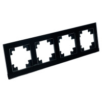 4-местная горизонтальная стеклянная рамка STEKKER GFR00-7004-05, серия Катрин черный 39521