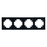 4-местная горизонтальная стеклянная рамка STEKKER GFR00-7004-05, серия Катрин черный 39521