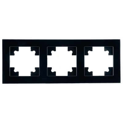 3-местная горизонтальная стеклянная рамка STEKKER GFR00-7003-05, серия Катрин черный 39520