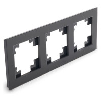 3-местная горизонтальная стеклянная рамка STEKKER GFR00-7003-05, серия Катрин черный 39520