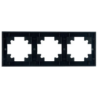 3-местная горизонтальная стеклянная рамка STEKKER GFR00-7003-05, серия Катрин черный 39520