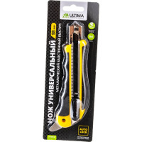 Нож ULTIMA 18 мм, автоматическая фиксация, доп. выступ, черное лезвие Sk5, 119052