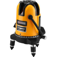 Лазерный самовыравнивающийся уровень DEKO в кейсе LL57 PRO SET 2 PREMIUM со штативом 1 м, 5 линий, красный луч 065-0104-1