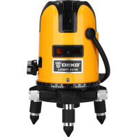 Лазерный самовыравнивающийся уровень DEKO в кейсе LL57 PRO SET 2 PREMIUM со штативом 1 м, 5 линий, красный луч 065-0104-1