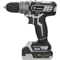 Аккумуляторная дрель-шуруповерт DEKO DKCD20 Black Edition SET 3 в кейсе + набор 63 инструмента, 20В, 2.0Ач 063-4050