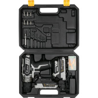 Аккумуляторная дрель-шуруповерт DEKO DKCD20 Black Edition SET 3 в кейсе + набор 63 инструмента, 20В, 2.0Ач 063-4050