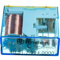 Миниатюрное реле Finder 1 перекидной контакт 10А, = 24В Чувст. пост. тока, 405170240000