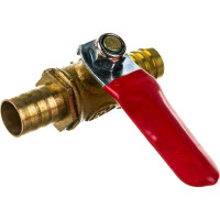 Шаровой кран Pegas pneumatic латунь, елочка, под шланг, 10x10 мм 4412