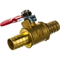 Шаровой кран Pegas pneumatic латунь, елочка, под шланг, 10x10 мм 4412